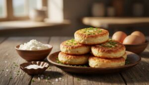 Biorę serek wiejski i 2 jajka. Kilka chwil później mam górę puszystych placuszków bez grama mąki