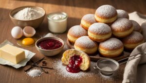 Pączki bez drożdży i bez smażenia. Wychodzą lekkie, puszyste i mają o połowę mniej tłuszczu